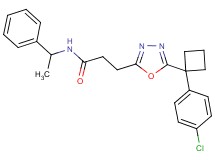 3-{5-[1-(4-chlorophenyl)cyclobutyl]-1,3,4-oxadiazol-2-yl}-N-(1-phenylethyl)propanamide