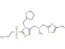 N-methyl-1-(4-methyl-1,3-thiazol-2-yl)-N-{[2-(propylsulfonyl)-1-(tetrahydro-2-furanylmethyl)-1H-imidazol-5-yl]methyl}methanamine