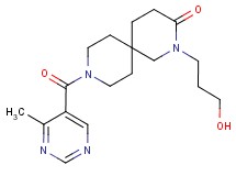 2-(3-hydroxypropyl)-9-[(4-methylpyrimidin-5-yl)carbonyl]-2,9-diazaspiro[5.5]undecan-3-one