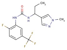 N-[2-fluoro-5-(trifluoromethyl)phenyl]-N'-[1-(1-methyl-1H-pyrazol-4-yl)propyl]urea