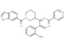 6-({3-[5-(2-methylphenyl)-2-(4-pyridinyl)-4-pyrimidinyl]-1-piperidinyl}carbonyl)-1H-indole