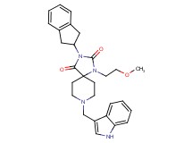 3-(2,3-dihydro-1H-inden-2-yl)-8-(1H-indol-3-ylmethyl)-1-(2-methoxyethyl)-1,3,8-triazaspiro[4.5]decane-2,4-dione