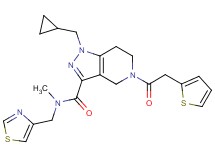 1-(cyclopropylmethyl)-N-methyl-N-(1,3-thiazol-4-ylmethyl)-5-(2-thienylacetyl)-4,5,6,7-tetrahydro-1H-pyrazolo[4,3-c]pyridine-3-carboxamide