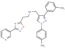 N-{[3-(3-methylphenyl)-1-(4-methylphenyl)-1H-pyrazol-4-yl]methyl}-2-[3-(3-pyridinyl)-1,2,4-oxadiazol-5-yl]ethanamine