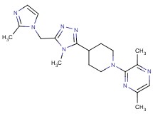 2,5-dimethyl-3-(4-{4-methyl-5-[(2-methyl-1H-imidazol-1-yl)methyl]-4H-1,2,4-triazol-3-yl}piperidin-1-yl)pyrazine