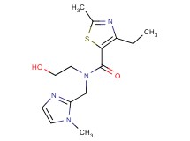 4-ethyl-N-(2-hydroxyethyl)-2-methyl-N-[(1-methyl-1H-imidazol-2-yl)methyl]-1,3-thiazole-5-carboxamide