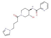 N-{(3R*,4R*)-3-hydroxy-1-[4-(1H-pyrazol-1-yl)butanoyl]piperidin-4-yl}pyridine-2-carboxamide