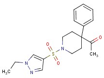 1-{1-[(1-ethyl-1H-pyrazol-4-yl)sulfonyl]-4-phenyl-4-piperidinyl}ethanone