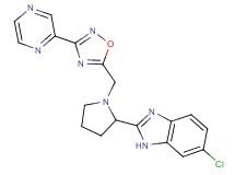 6-chloro-2-(1-{[3-(2-pyrazinyl)-1,2,4-oxadiazol-5-yl]methyl}-2-pyrrolidinyl)-1H-benzimidazole