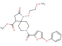 methyl 1-(2-methoxyethoxy)-2-oxo-8-(5-phenoxy-2-furoyl)-1,8-diazaspiro[4.5]decane-4-carboxylate