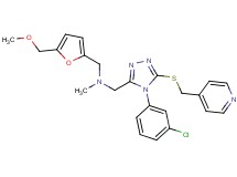 ({4-(3-chlorophenyl)-5-[(4-pyridinylmethyl)thio]-4H-1,2,4-triazol-3-yl}methyl){[5-(methoxymethyl)-2-furyl]methyl}methylamine