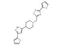 1-{[3-(2-furyl)-1,2,4-oxadiazol-5-yl]methyl}-4-[3-(2-furyl)-1H-pyrazol-5-yl]piperidine
