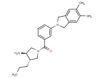 (3R*,4S*)-1-[3-(5,6-dimethyl-1,3-dihydro-2H-isoindol-2-yl)benzoyl]-4-propylpyrrolidin-3-amine