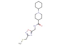 1-cyclohexyl-N-({3-[(methylthio)methyl]-1,2,4-oxadiazol-5-yl}methyl)-4-piperidinecarboxamide