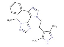 5-{1-[2-(3,5-dimethyl-1H-pyrazol-4-yl)ethyl]-4-phenyl-1H-imidazol-5-yl}-1-ethyl-1H-1,2,4-triazole
