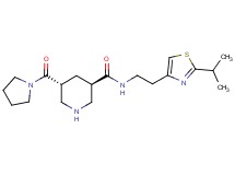 (3R*,5R*)-N-[2-(2-isopropyl-1,3-thiazol-4-yl)ethyl]-5-(pyrrolidin-1-ylcarbonyl)piperidine-3-carboxamide