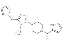 4-[4-cyclopropyl-5-(1H-pyrazol-1-ylmethyl)-4H-1,2,4-triazol-3-yl]-1-(1H-pyrrol-2-ylcarbonyl)piperidine