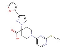 4-[3-(2-furyl)-1H-pyrazol-1-yl]-1-[2-(methylthio)pyrimidin-4-yl]piperidine-4-carboxylic acid