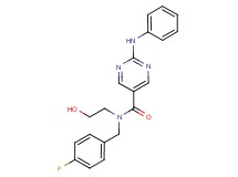 2-anilino-N-(4-fluorobenzyl)-N-(2-hydroxyethyl)pyrimidine-5-carboxamide