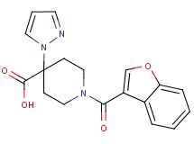 1-(1-benzofuran-3-ylcarbonyl)-4-(1H-pyrazol-1-yl)piperidine-4-carboxylic acid