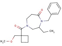 4-benzyl-3-ethyl-1-{[1-(methoxymethyl)cyclobutyl]carbonyl}-1,4-diazepan-5-one