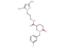N-[3-(3,5-dimethyl-1H-pyrazol-1-yl)propyl]-1-(3-fluorobenzyl)-6-oxo-3-piperidinecarboxamide