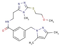 3-[(3,5-dimethyl-1H-pyrazol-1-yl)methyl]-N-(2-{5-[(2-methoxyethyl)thio]-4-methyl-4H-1,2,4-triazol-3-yl}ethyl)benzamide