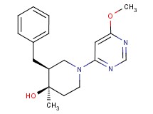 (3S*,4R*)-3-benzyl-1-(6-methoxy-4-pyrimidinyl)-4-methyl-4-piperidinol