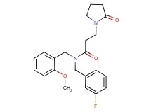 N-(3-fluorobenzyl)-N-(2-methoxybenzyl)-3-(2-oxopyrrolidin-1-yl)propanamide