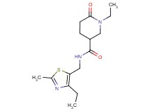 1-ethyl-N-[(4-ethyl-2-methyl-1,3-thiazol-5-yl)methyl]-6-oxo-3-piperidinecarboxamide