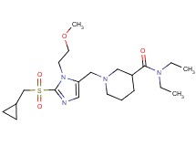 1-{[2-[(cyclopropylmethyl)sulfonyl]-1-(2-methoxyethyl)-1H-imidazol-5-yl]methyl}-N,N-diethyl-3-piperidinecarboxamide