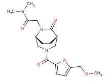 2-{(1S*,5R*)-3-[5-(methoxymethyl)-2-furoyl]-7-oxo-3,6-diazabicyclo[3.2.2]non-6-yl}-N,N-dimethylacetamide