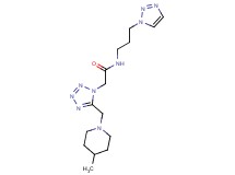 2-{5-[(4-methylpiperidin-1-yl)methyl]-1H-tetrazol-1-yl}-N-[3-(1H-1,2,3-triazol-1-yl)propyl]acetamide