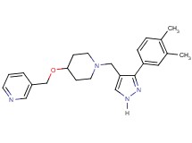 3-{[(1-{[3-(3,4-dimethylphenyl)-1H-pyrazol-4-yl]methyl}-4-piperidinyl)oxy]methyl}pyridine