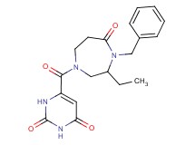 6-[(4-benzyl-3-ethyl-5-oxo-1,4-diazepan-1-yl)carbonyl]pyrimidine-2,4(1H,3H)-dione