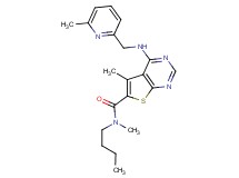 N-butyl-N,5-dimethyl-4-{[(6-methyl-2-pyridinyl)methyl]amino}thieno[2,3-d]pyrimidine-6-carboxamide
