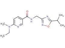 6-[ethyl(methyl)amino]-N-[(5-isopropyl-1,2,4-oxadiazol-3-yl)methyl]nicotinamide