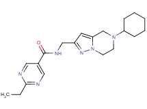 N-[(5-cyclohexyl-4,5,6,7-tetrahydropyrazolo[1,5-a]pyrazin-2-yl)methyl]-2-ethylpyrimidine-5-carboxamide