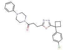 1-(3-{5-[1-(4-chlorophenyl)cyclobutyl]-1,3,4-oxadiazol-2-yl}propanoyl)-4-phenylpiperazine