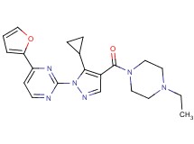 2-{5-cyclopropyl-4-[(4-ethyl-1-piperazinyl)carbonyl]-1H-pyrazol-1-yl}-4-(2-furyl)pyrimidine