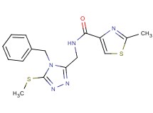N-{[4-benzyl-5-(methylthio)-4H-1,2,4-triazol-3-yl]methyl}-2-methyl-1,3-thiazole-4-carboxamide