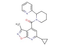 6-cyclopropyl-3-methyl-4-{[2-(2-pyridinyl)-1-piperidinyl]carbonyl}isoxazolo[5,4-b]pyridine
