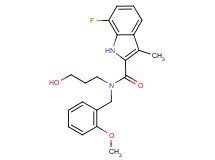 7-fluoro-N-(3-hydroxypropyl)-N-(2-methoxybenzyl)-3-methyl-1H-indole-2-carboxamide