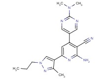2-amino-4-[2-(dimethylamino)pyrimidin-5-yl]-6-(3-methyl-1-propyl-1H-pyrazol-4-yl)nicotinonitrile