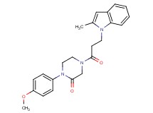 1-(4-methoxyphenyl)-4-[3-(2-methyl-1H-indol-1-yl)propanoyl]-2-piperazinone