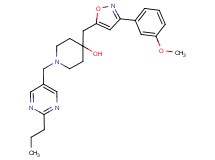 4-{[3-(3-methoxyphenyl)-5-isoxazolyl]methyl}-1-[(2-propyl-5-pyrimidinyl)methyl]-4-piperidinol