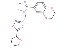 3-{[2-(2,3-dihydro-1,4-benzodioxin-6-yl)-1H-imidazol-1-yl]methyl}-5-(tetrahydrofuran-2-yl)-1,2,4-oxadiazole
