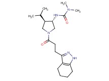N'-{(3S*,4R*)-4-isopropyl-1-[3-(4,5,6,7-tetrahydro-1H-indazol-3-yl)propanoyl]-3-pyrrolidinyl}-N,N-dimethylurea