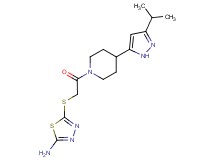 5-({2-[4-(3-isopropyl-1H-pyrazol-5-yl)piperidin-1-yl]-2-oxoethyl}thio)-1,3,4-thiadiazol-2-amine