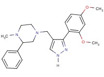4-{[3-(2,4-dimethoxyphenyl)-1H-pyrazol-4-yl]methyl}-1-methyl-2-phenylpiperazine
